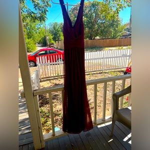This is a long Burgundy dress! Size XXL